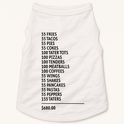 55 Burgers 55 Fries Doggie Tank