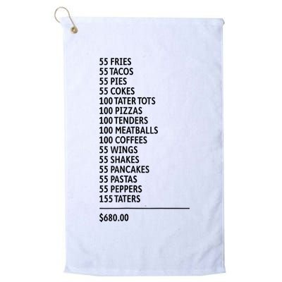 55 Burgers 55 Fries Golf Towel
