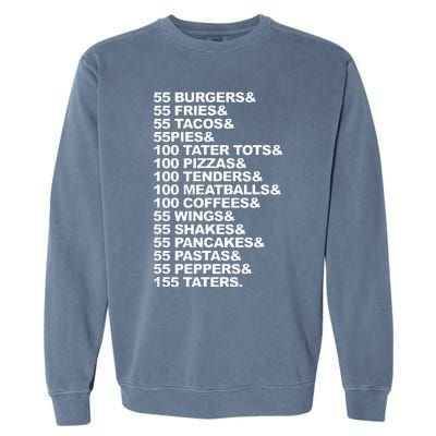 55 Burgers 55 Fries I Think You Should Leave Garment-Dyed Sweatshirt