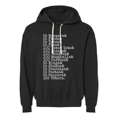 55 Burgers 55 Fries I Think You Should Leave Funny Sweatshirt Garment-Dyed Fleece Hoodie