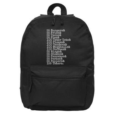 55 Burgers 55 Fries I Think You Should Leave Funny Sweatshirt 16 in Basic Backpack