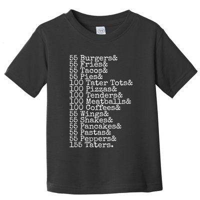 55 Burgers 55 Fries I Think You Should Leave Funny Sweatshirt Toddler T-Shirt