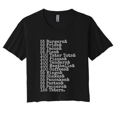55 Burgers 55 Fries I Think You Should Leave Funny Sweatshirt Crop Top