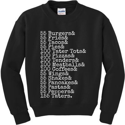 55 Burgers 55 Fries I Think You Should Leave Funny Sweatshirt Kids Sweatshirt