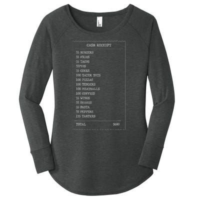 55 Burgers 55 Fries I Think You Should Leave Receipt Design Women's Perfect Tri Tunic Long Sleeve Shirt