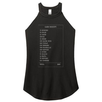 55 Burgers 55 Fries I Think You Should Leave Receipt Design Women’s Perfect Tri Rocker Tank