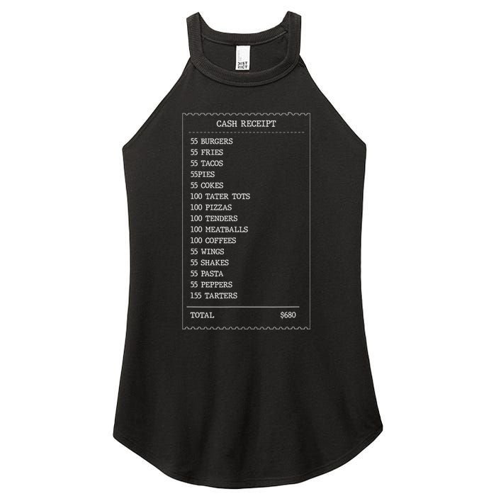 55 Burgers 55 Fries I Think You Should Leave Receipt Design Women's Perfect Tri Rocker Tank