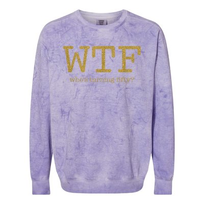 50th Birthday 50 Years Old - WTF Who's Turning Fifty Colorblast Crewneck Sweatshirt