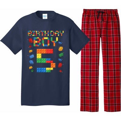 5th Birthday 5 Years Old Block Building Gift Pajama Set