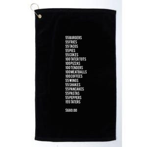 55 Burgers 55 Fries ITYSL Platinum Collection Golf Towel