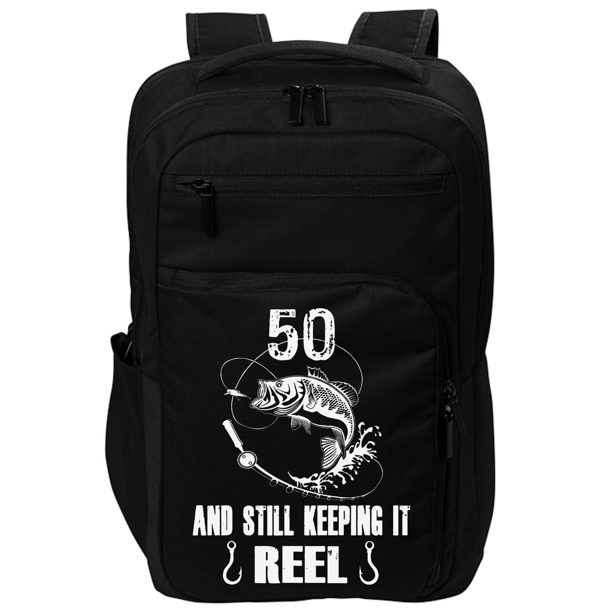50th Birthday And Still Keeping It Reel Fishing Impact Tech Backpack