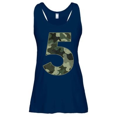 5th Birthday Army Birthday Party 5 Years Old Camo Number 5 Ladies Essential Flowy Tank