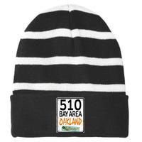 510 Bay Area Oakland California Striped Beanie with Solid Band