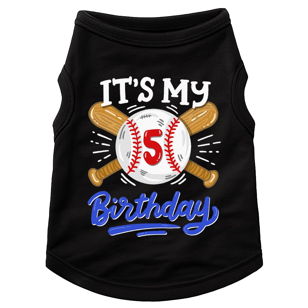 5th Baseball Birthday Party Sport Fan 5 Years Old Doggie Tank