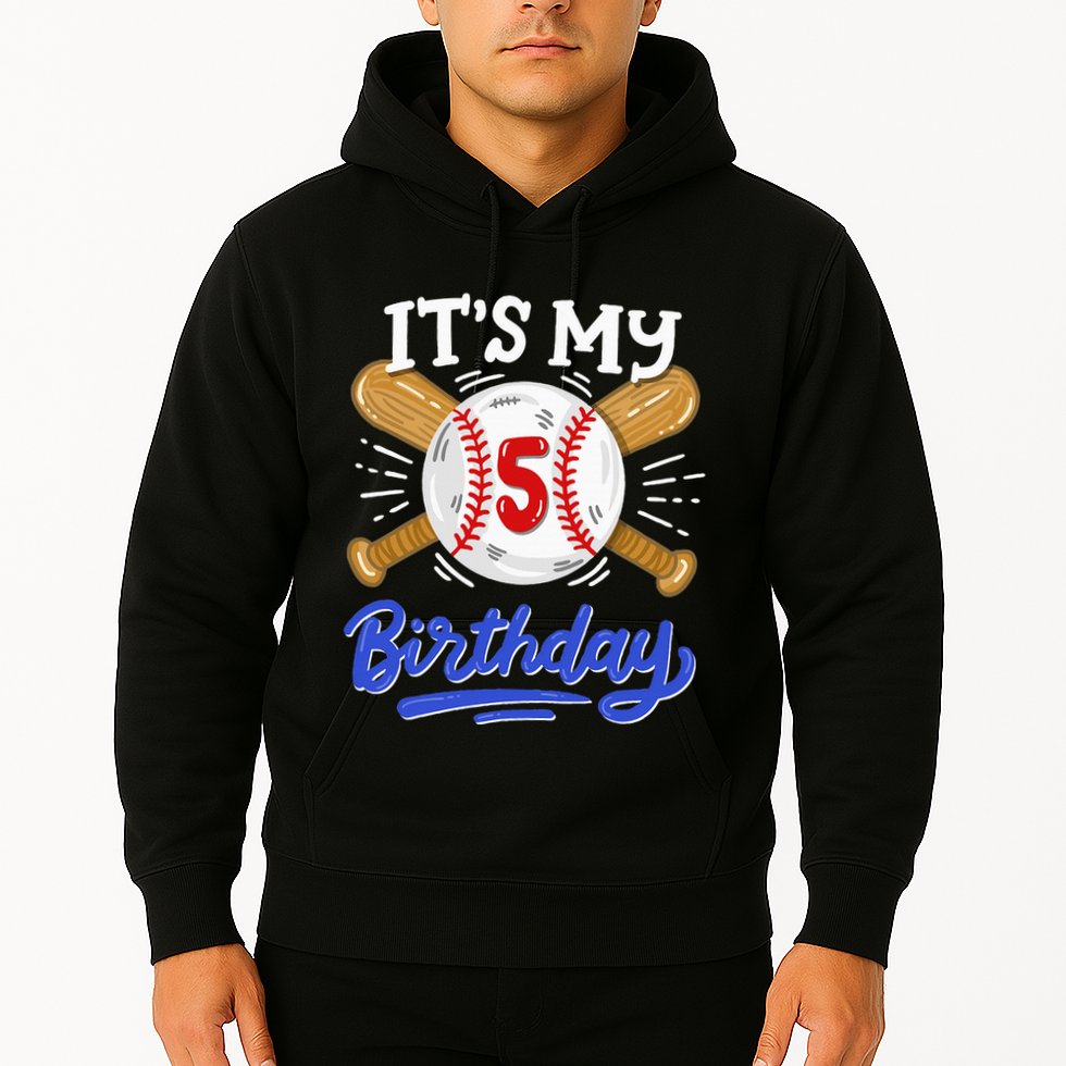 5th Baseball Birthday Party Sport Fan 5 Years Old Hoodie