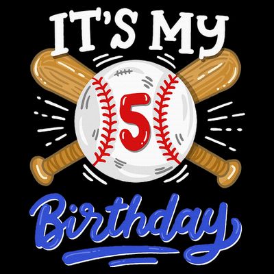 5th Baseball Birthday Party Sport Fan 5 Years Old T-Shirt