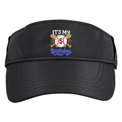 5th Baseball Birthday Party Sport Fan 5 Years Old Adult Drive Performance Visor