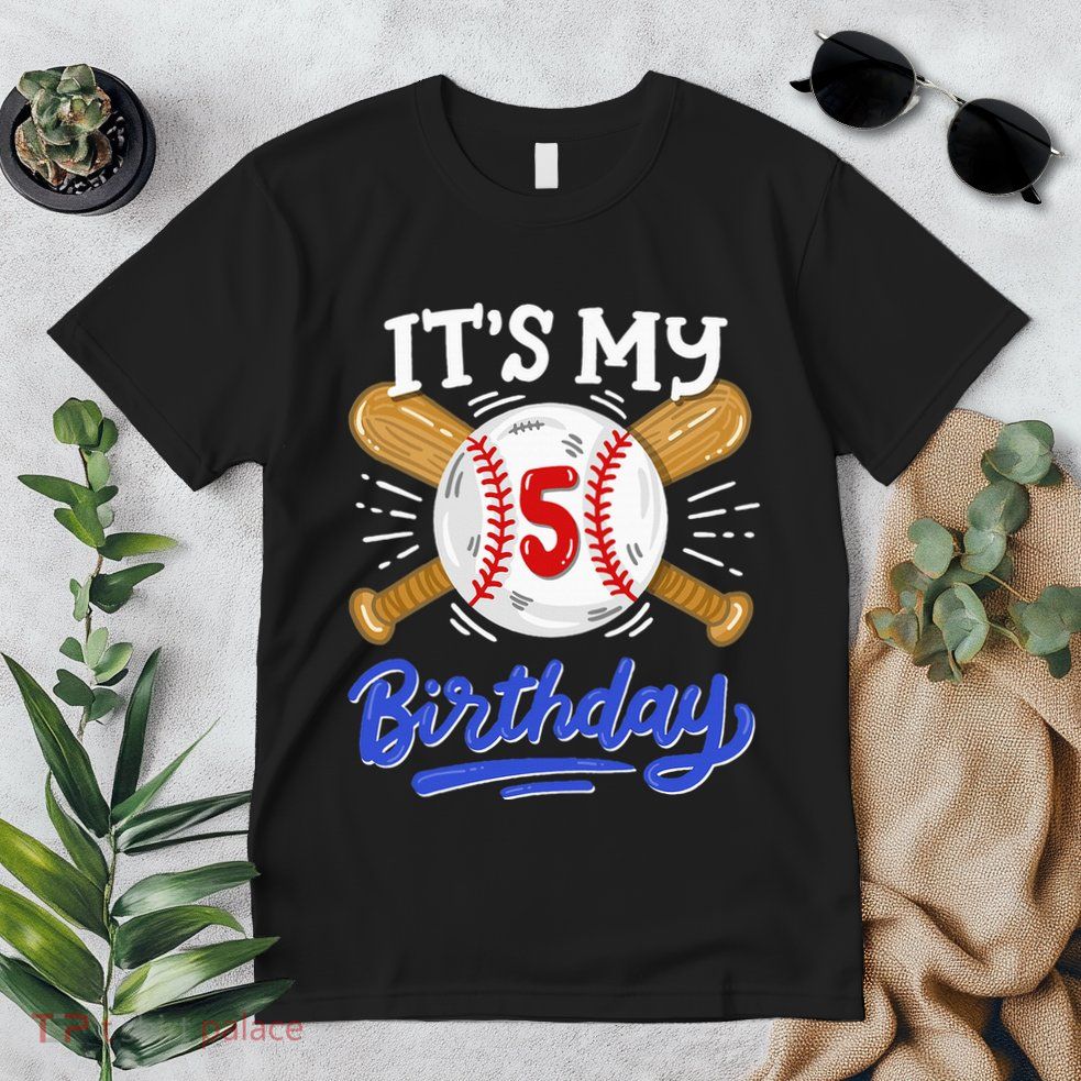 5th Baseball Birthday Party Sport Fan 5 Years Old Premium T-Shirt