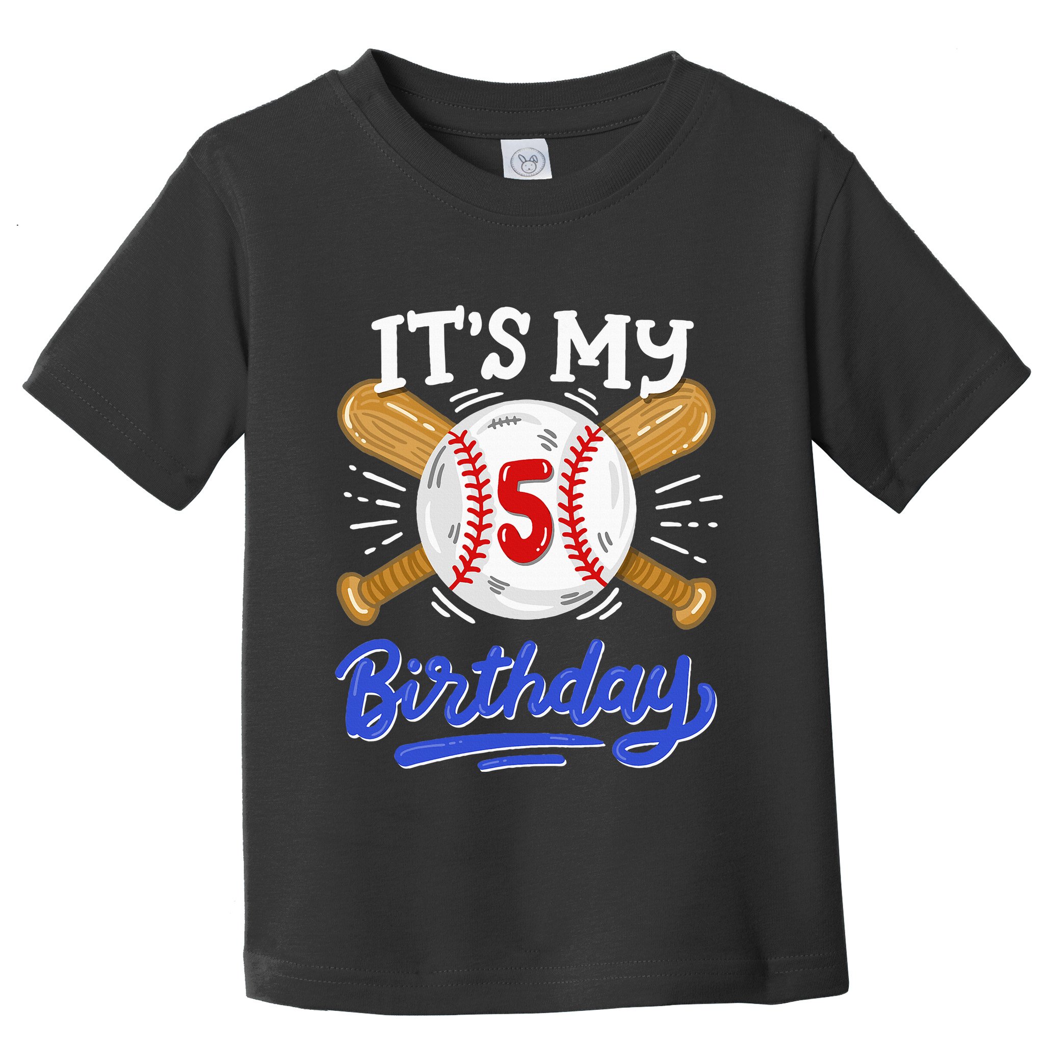 5th Baseball Birthday Party Sport Fan 5 Years Old Toddler T-Shirt