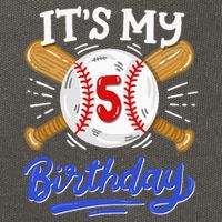 5th Baseball Birthday Party Sport Fan 5 Years Old Cotton Canvas Backpack