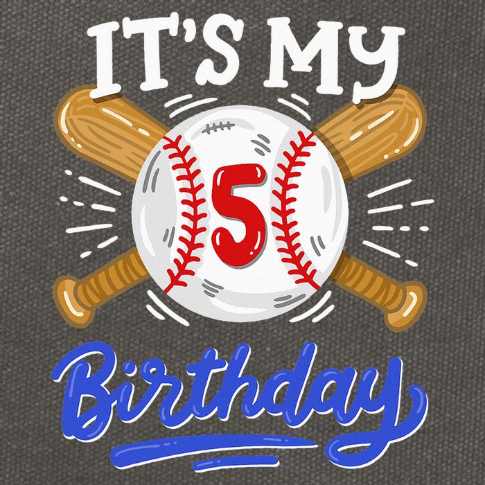 5th Baseball Birthday Party Sport Fan 5 Years Old Cotton Canvas Backpack