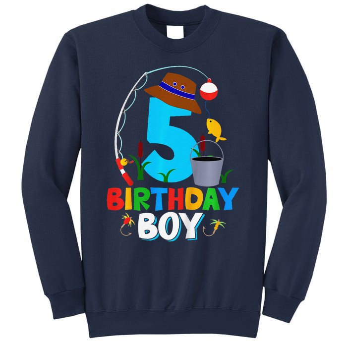 5th Birthday Boy Fishing Fish Bday Party Decorations Sweatshirt