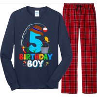 5th Birthday Boy Fishing Fish Bday Party Decorations Long Sleeve Pajama Set