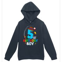 5th Birthday Boy Fishing Fish Bday Party Decorations Urban Pullover Hoodie