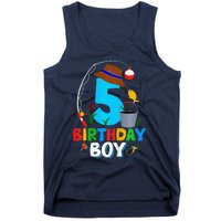 5th Birthday Boy Fishing Fish Bday Party Decorations Tank Top