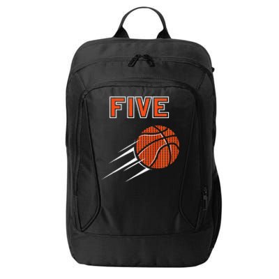 5th Birthday Basketball Party Jersey 5 Years Old City Backpack