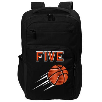 5th Birthday Basketball Party Jersey 5 Years Old Impact Tech Backpack