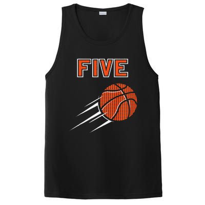 5th Birthday Basketball Party Jersey 5 Years Old PosiCharge Competitor Tank