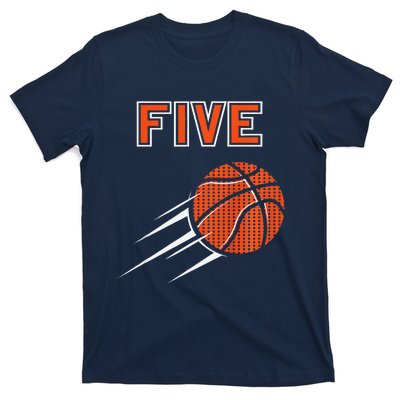 5th Birthday Basketball Party Jersey 5 Years Old T-Shirt