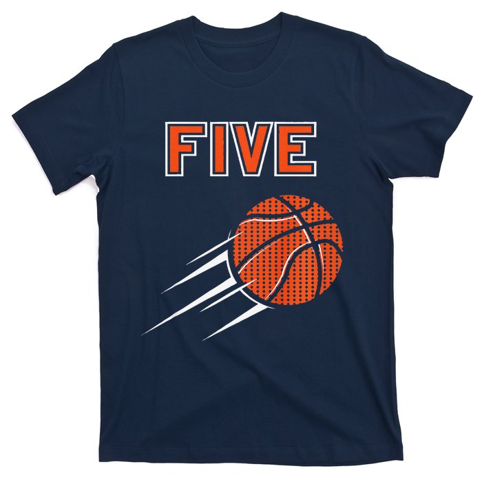 5th Birthday Basketball Party Jersey 5 Years Old T-Shirt