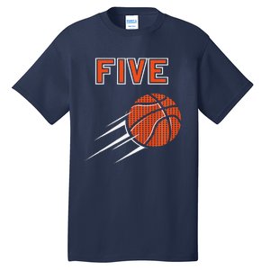 5th Birthday Basketball Party Jersey 5 Years Old Tall T-Shirt