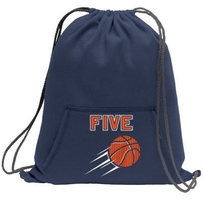 5th Birthday Basketball Party Jersey 5 Years Old Sweatshirt Cinch Pack Bag