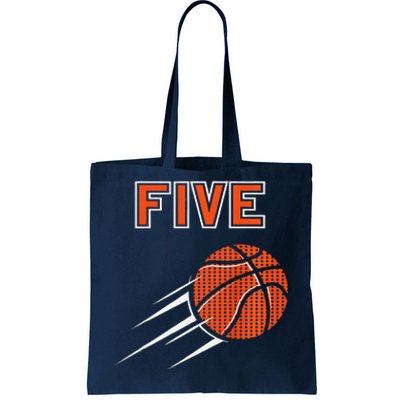 5th Birthday Basketball Party Jersey 5 Years Old Tote Bag