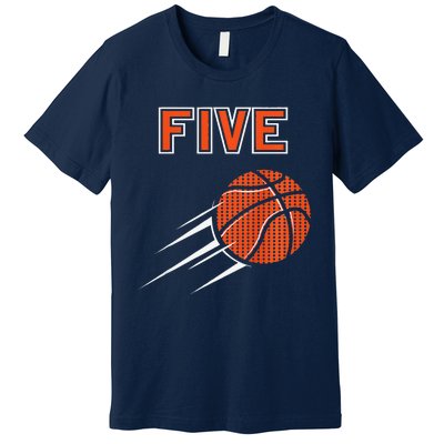 5th Birthday Basketball Party Jersey 5 Years Old Premium T-Shirt