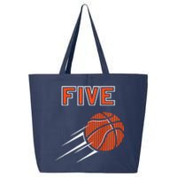 5th Birthday Basketball Party Jersey 5 Years Old 25L Jumbo Tote