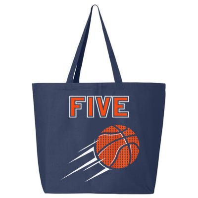 5th Birthday Basketball Party Jersey 5 Years Old 25L Jumbo Tote