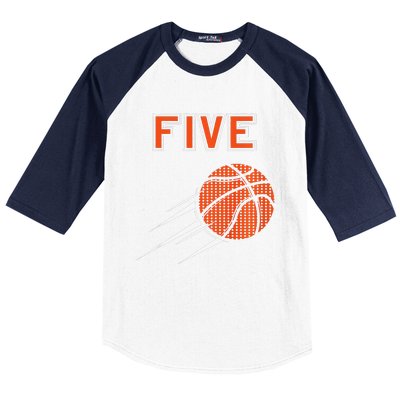 5th Birthday Basketball Party Jersey 5 Years Old Baseball Sleeve Shirt