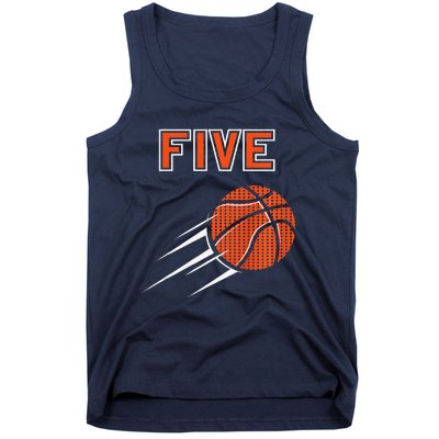 5th Birthday Basketball Party Jersey 5 Years Old Tank Top