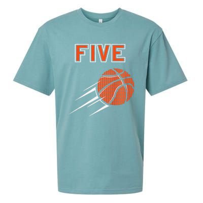 5th Birthday Basketball Party Jersey 5 Years Old Sueded Cloud Jersey T-Shirt