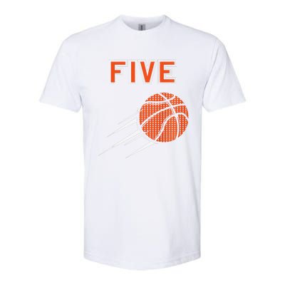 5th Birthday Basketball Party Jersey 5 Years Old Softstyle CVC T-Shirt