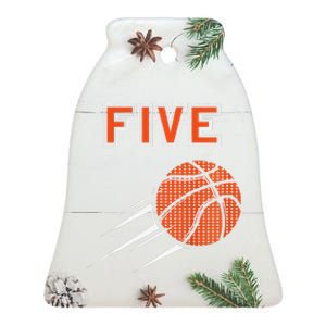 5th Birthday Basketball Party Jersey 5 Years Old Ceramic Bell Ornament