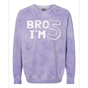 5th Birthday Boy Bro I’M 5 Year Old Five Fifth Party Colorblast Crewneck Sweatshirt