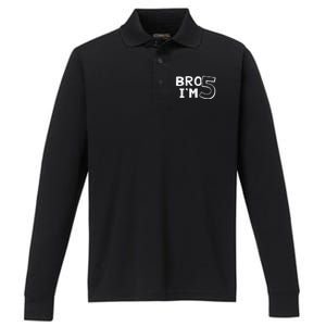 5th Birthday Boy Bro I’M 5 Year Old Five Fifth Party Performance Long Sleeve Polo