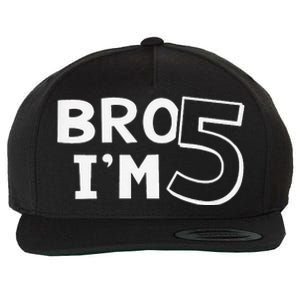 5th Birthday Boy Bro I’M 5 Year Old Five Fifth Party Wool Snapback Cap