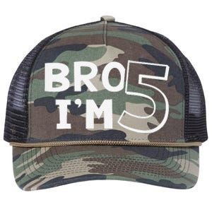 5th Birthday Boy Bro I’M 5 Year Old Five Fifth Party Retro Rope Trucker Hat Cap