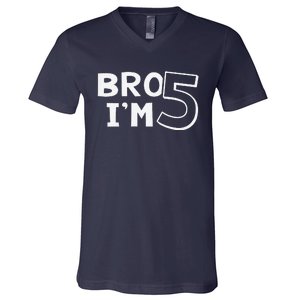 5th Birthday Boy Bro I’M 5 Year Old Five Fifth Party V-Neck T-Shirt